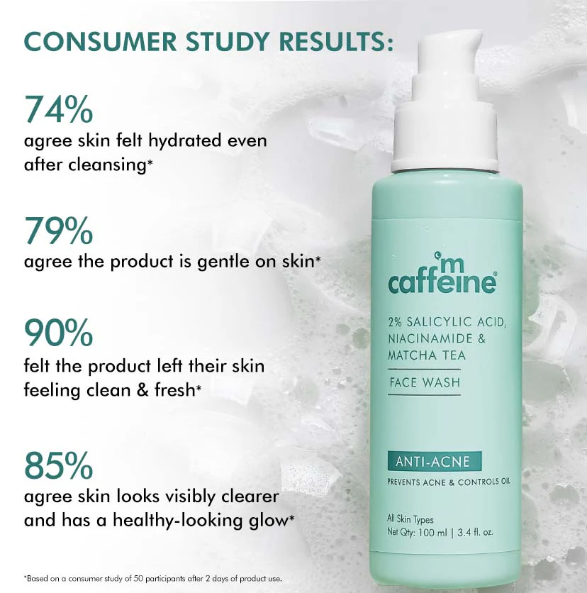 2% Salicylic Acid Niacinamide & Matcha Tea Face Wash - 100 ml - Image 6
