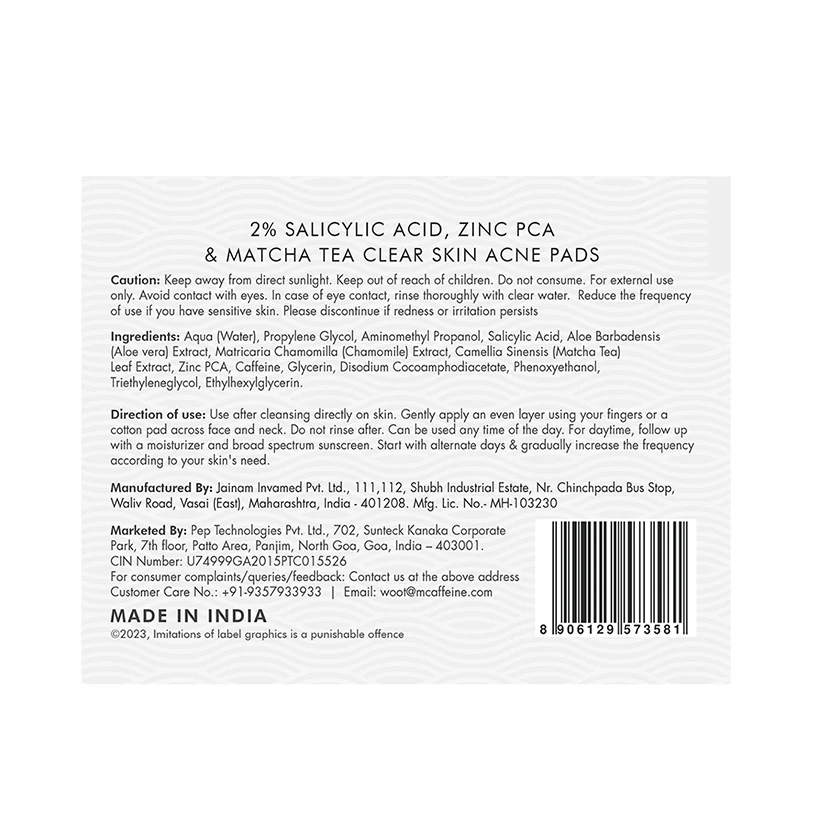 2% Salicylic Acid Serum-Acne Pads with Matcha Tea - 40 N - Image 9