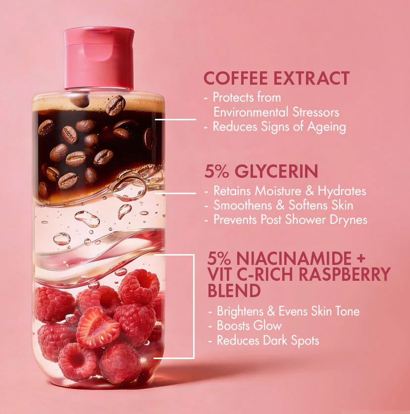 Brightening Body Wash | 5% Niacinamide & Raspberry Extracts (300ml) - Image 4