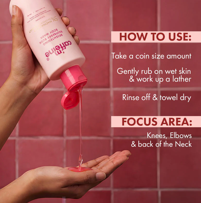 Brightening Body Wash | 5% Niacinamide & Raspberry Extracts (300ml) - Image 6