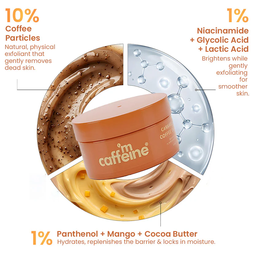 Caramel Eclairs Coffee Body Scrub - 175 g | 10% Coffee & AHAs - Image 4