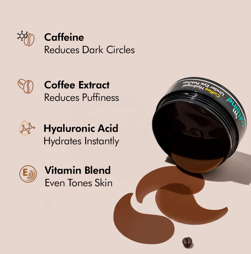 Coffee Hydrogel Under Eye Patches with Caffeine & HA - 30 Pairs - Image 5