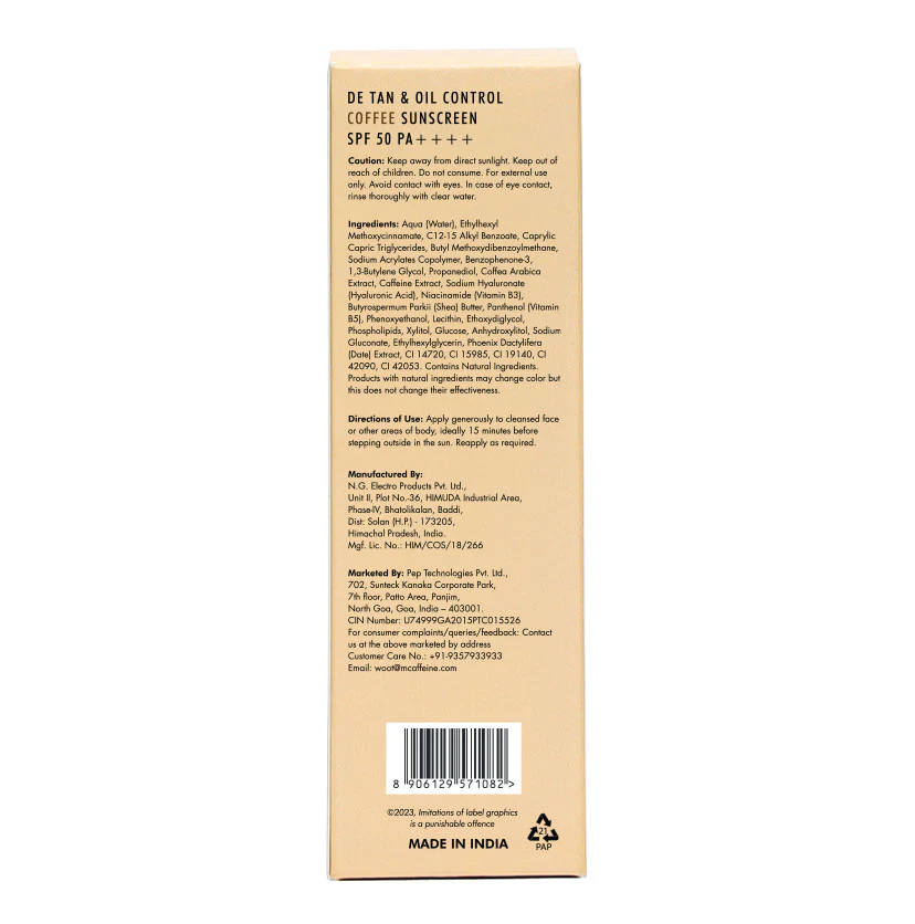 Detan & Oil Control Coffee Sunscreen SPF 50 PA++++ 50 ml - Image 8