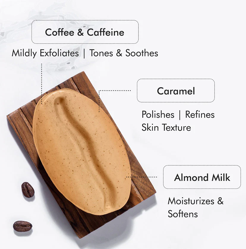 Exfoliating Coffee Bathing Soap for Tan Removal - 75g - Natural & 100% Vegan - Image 3