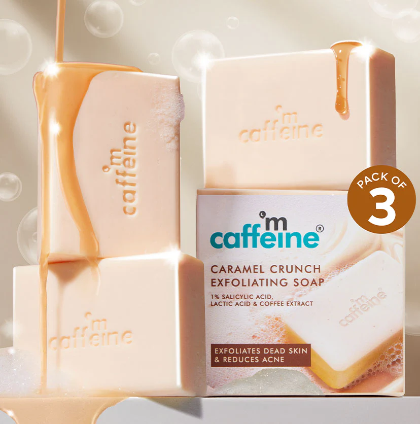 1% Salicylic & Lactic Acid Caramel Crunch Soap - 300g (3x100g)