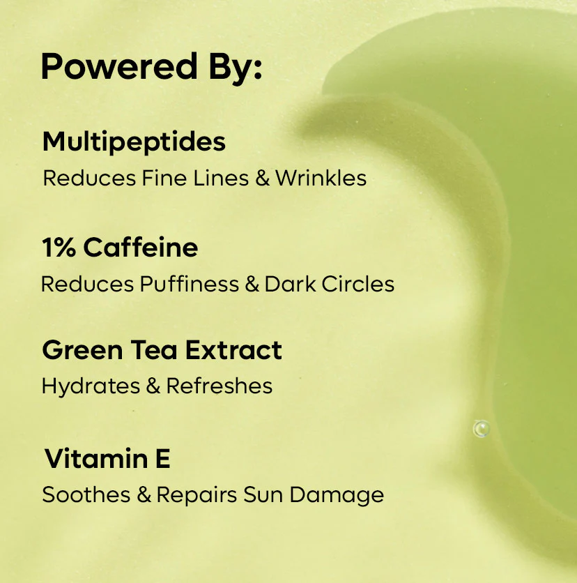 Green Tea Hydrogel Under Eye Patches with 1% Caffeine (15 Pairs) - Image 5