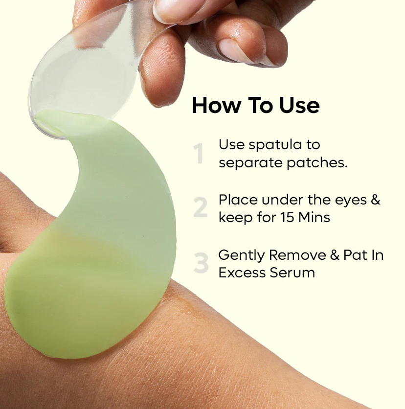 Green Tea Hydrogel Under Eye Patches with 1% Caffeine (15 Pairs) - Image 6