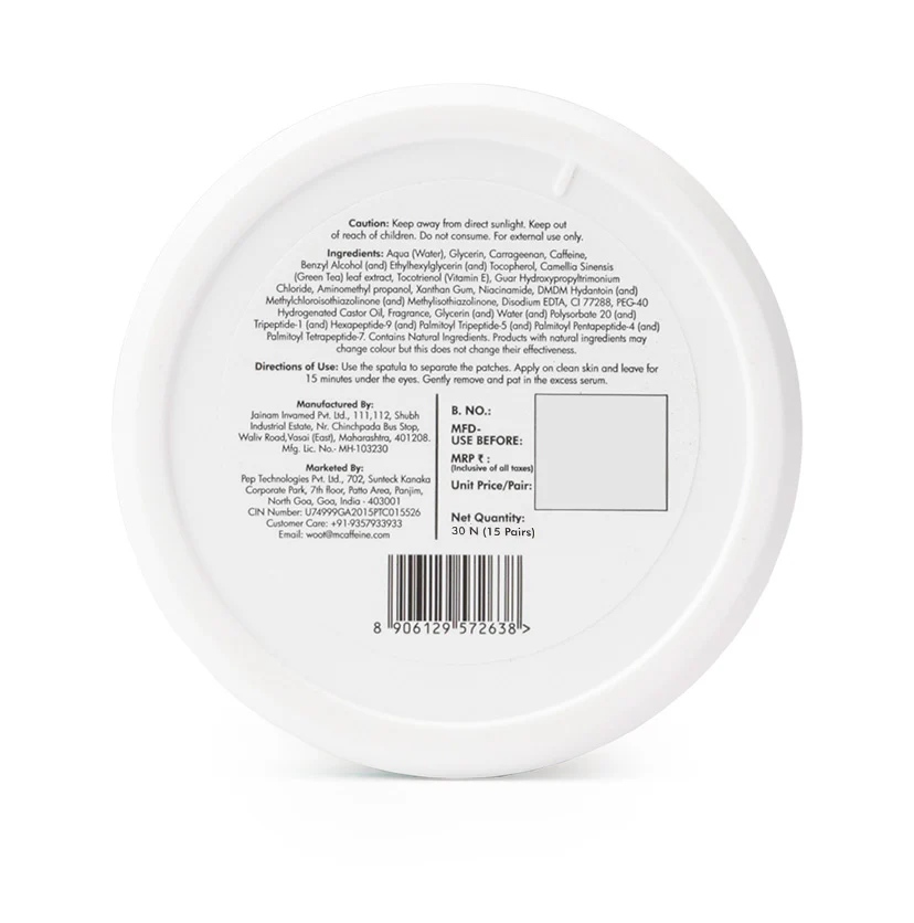 Green Tea Hydrogel Under Eye Patches with 1% Caffeine (15 Pairs) - Image 9