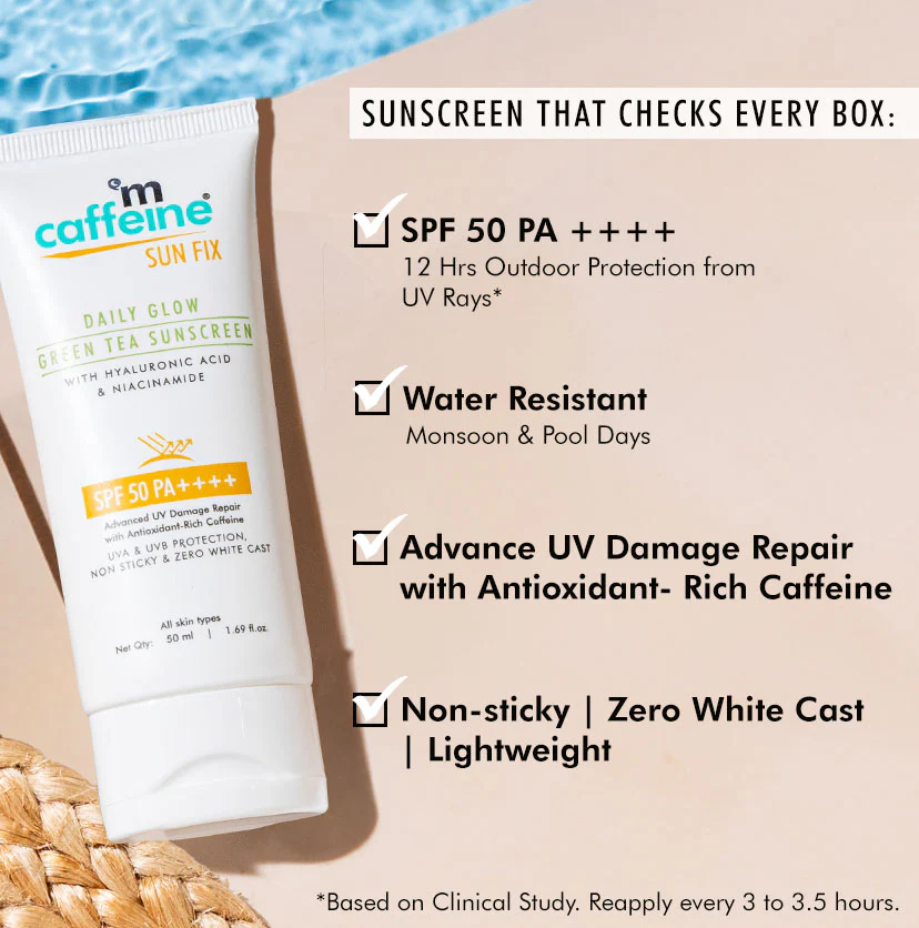 Green Tea Sunscreen SPF 50 PA++++ with Niacinamide - 50 ml - Image 3