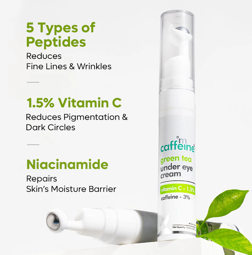 Green Tea Under Eye Cream with 3% Caffeine - 15 ml - Image 5