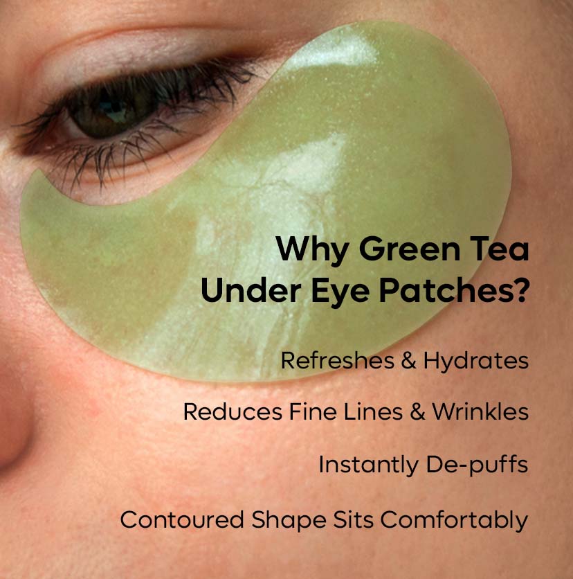 Green Tea & 1% Caffeine Hydrogel Under Eye Patches - 30 pairs - Image 3