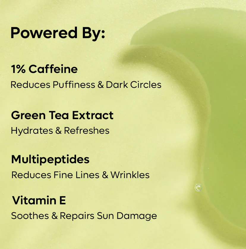 Green Tea & 1% Caffeine Hydrogel Under Eye Patches - 30 pairs - Image 6