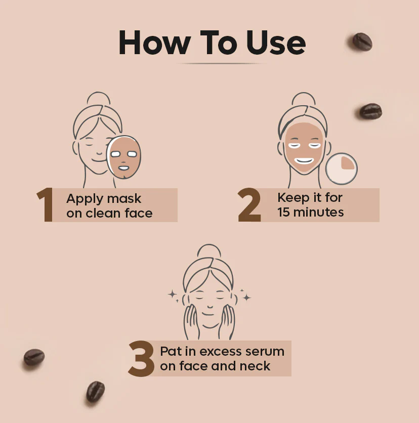 Hyaluronic Acid Coffee Sheet Mask for Hydration Burst - 20g - Image 5